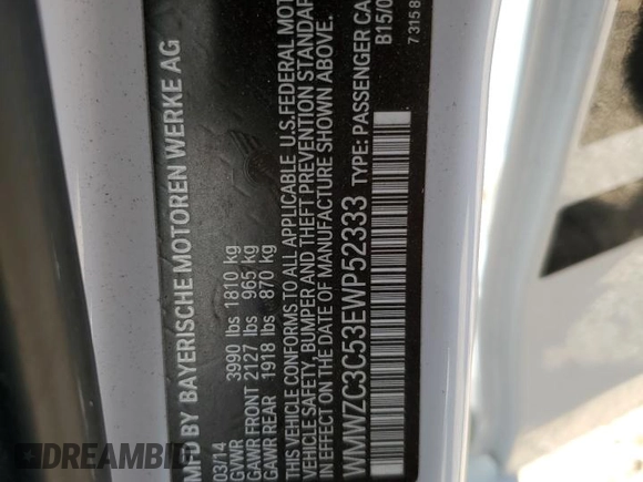 2014 MINI Countryman S with VIN WMWZC3C53EWP52333, listed as a Copart auction lot 54418495 with 34,687 mi miles and Salvage Title. Bid and sale history available at DreamBid. Image 12.