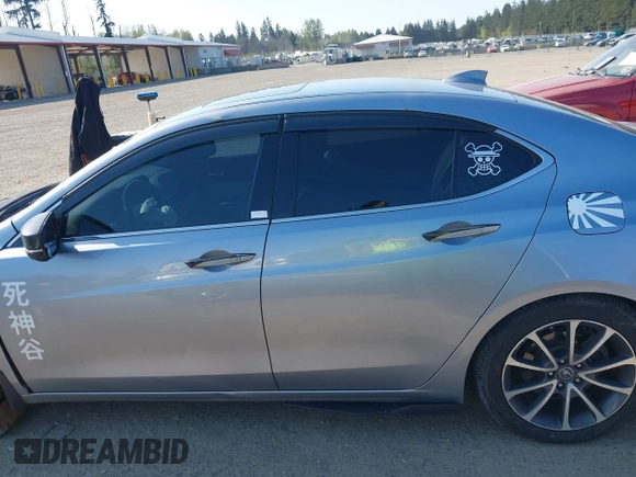2015 Acura TLX V6 with VIN 19UUB2F32FA025334, listed as a IAAI auction lot 42099075 with 107,409 mi miles. Bid and sale history available at carsss.com. Image 15.