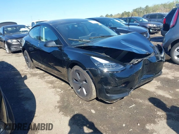 2023 Tesla Model 3 with VIN 5YJ3E1EA2PF482536, listed as a IAAI auction lot 41858110 with 6,298 mi miles. Bid and sale history available at carsss.com. Image 1.