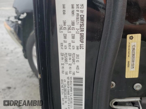 2012 Jeep Compass Sport with VIN 1C4NJCBB2CD613575, listed as a Copart auction lot 85057354 with 203,677 mi miles and Salvage Title. Bid and sale history available at carsss.com. Image 12.