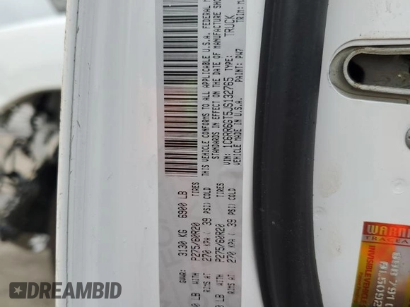2018 Ram 1500 Big Horn with VIN 1C6RR6GT5JS132765, listed as a Copart auction lot 50645845 with Not provided miles and Salvage title. Bid and sale history available at DreamBid. Image 12.