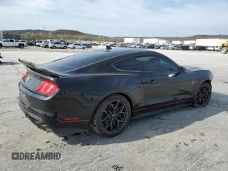 2021 Ford Mustang Mach 1 with VIN 1FA6P8R04M5552462, listed as a Copart auction lot 50628385 with 19,556 mi miles and Salvage Title. Bid and sale history available at carsss.com. Image 3.