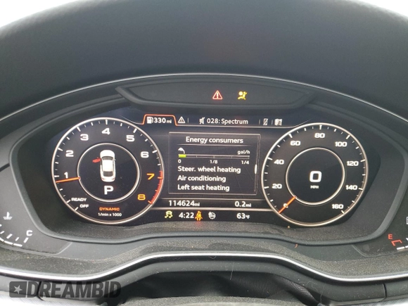2019 Audi A5 Sportback Premium Plus with VIN WAUBNCF53JA012974, listed as a Copart auction lot 46091714 with 114,624 mi miles. Bid and sale history available at carsss.com. Image 9.