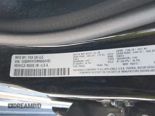 2021 Ram 1500 Limited with VIN 1C6SRFHT2MN564183, listed as a IAAI auction lot 41965741 with 48,993 mi miles and . Bid and sale history available at DreamBid. Image 9.