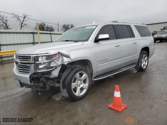 2015 Chevrolet Suburban LTZ with VIN 1GNSCKKCXFR587516, listed as a Copart auction lot 50877665 with 193,618 mi miles and Salvage Title. Bid and sale history available at carsss.com. Image 1.