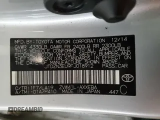 2015 Toyota Prius Two z VIN JTDZN3EU9FJ018912, wystawiony jako Copart lot #76106474 z przebiegiem 120 859 mil mil oraz Szkoda całkowita • Salvage title. Historia ofert i sprzedaży dostępna na DreamBid. Obrazek 13.