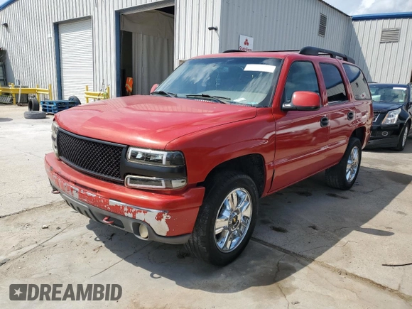 2001 Chevrolet Tahoe LT with VIN 1GNEC13T11R144184, listed as a Copart auction lot 57570885 with Not provided miles and Salvage title. Bid and sale history available at DreamBid. Image 1.