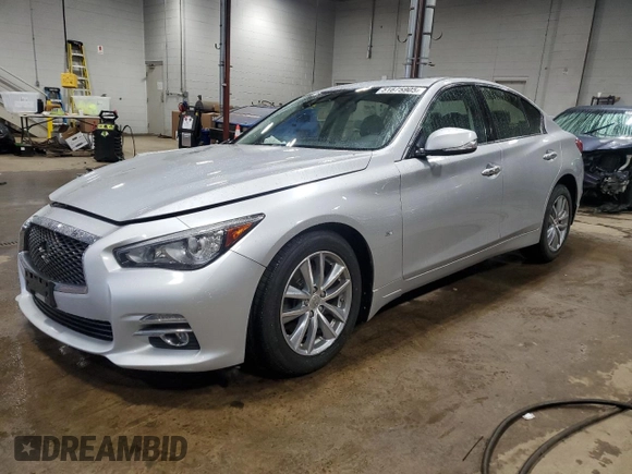 2015 Infiniti Q50 with VIN JN1BV7AR8FM400621, listed as a Copart auction lot 51675905 with 118,067 mi miles and Salvage title. Bid and sale history available at DreamBid. Image 1.