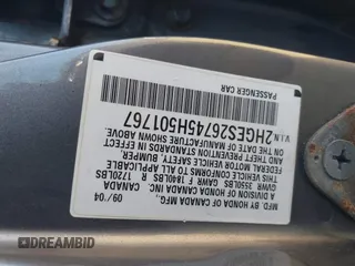 2005 Honda Civic EX z VIN 2HGES26745H501767, wystawiony jako IAAI lot #42424381 z przebiegiem 231 639 mil mil oraz . Historia ofert i sprzedaży dostępna na DreamBid. Obrazek 9.