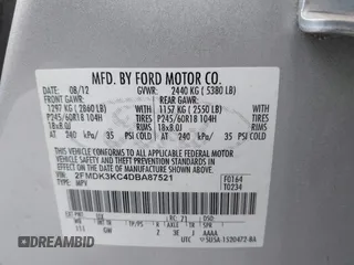 2013 Ford Edge Limited with VIN 2FMDK3KC4DBA87521, listed as a IAAI auction lot 42161801 with 176,956 mi miles. Bid and sale history available at carsss.com. Image 9.