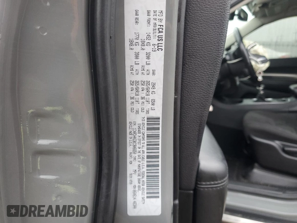 2019 Dodge Durango SXT Plus with VIN 1C4RDHAG3KC806650, listed as a Copart auction lot 86314364 with 46,129 mi miles and Salvage Title. Bid and sale history available at DreamBid. Image 16.
