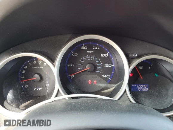 2008 Honda Fit with VIN JHMGD38498S050986, listed as a Copart auction lot 54211615 with 107,668 mi miles and Salvage Title. Bid and sale history available at carsss.com. Image 9.