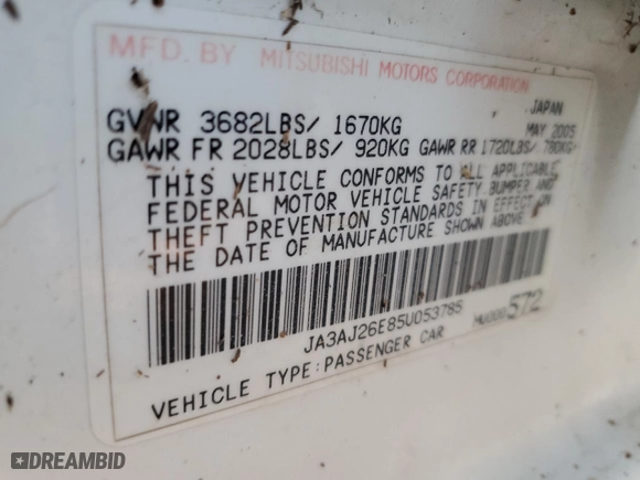 2005 Mitsubishi Lancer ES with VIN JA3AJ26E85U053785, listed as a Copart auction lot 77694684 with 150,137 mi miles and Salvage Title. Bid and sale history available at carsss.com. Image 14.
