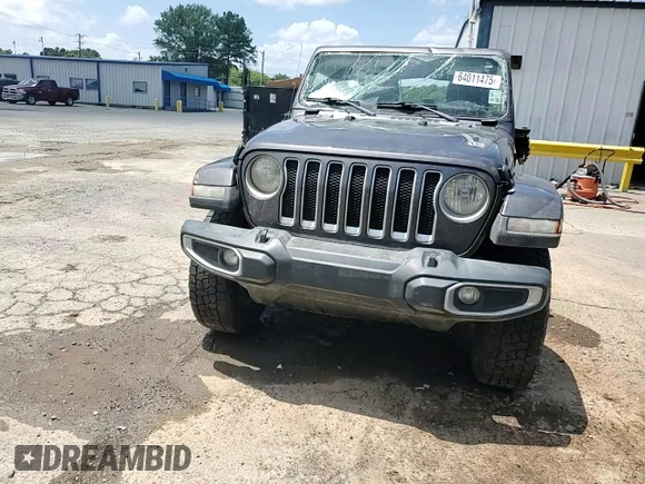 2021 Jeep Wrangler Unlimited Sahara with VIN 1C4HJXENXMW625845, listed as a Copart auction lot 64011475 with 97,505 mi miles and Salvage title. Bid and sale history available at DreamBid. Image 14.