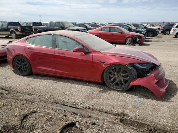 2023 Tesla Model S with VIN 5YJSA1E53PF512587, listed as a Copart auction lot 48983475 with 41,232 mi miles and Salvage Title. Bid and sale history available at carsss.com. Image 4.