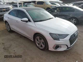 2022 Audi A3 Premium with VIN WAUAUDGY1NA047256, listed as a IAAI auction lot 41167427 with 51,478 mi miles. Bid and sale history available at carsss.com. Image 1.