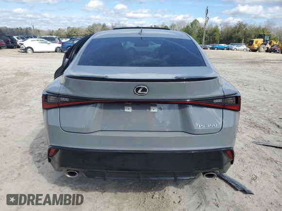 2025 Lexus IS with VIN JTHBZ1B25S5083142, listed as a Copart auction lot 46746015 with 0 mi miles and Salvage Title. Bid and sale history available at carsss.com. Image 6.