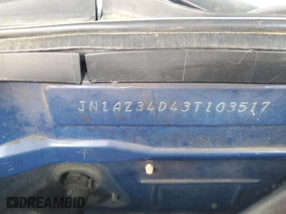 2003 Nissan 350Z Enthusiast with VIN JN1AZ34D43T103517, listed as a Copart auction lot 55512175 with 232,665 mi miles and Salvage Title. Bid and sale history available at carsss.com. Image 12.