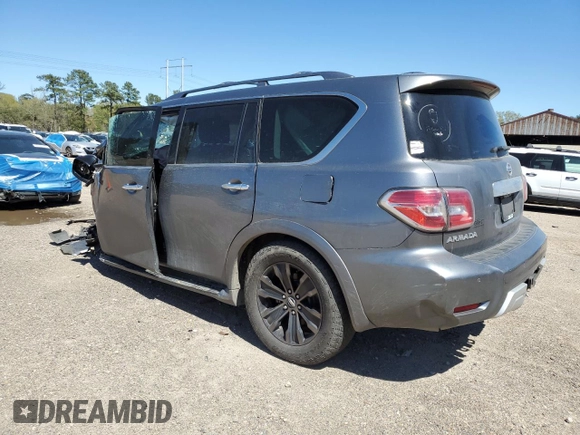 2018 Nissan Armada Platinum with VIN JN8AY2ND2J9055023, listed as a Copart auction lot 49233845 with 0 mi miles and Salvage Title. Bid and sale history available at carsss.com. Image 2.