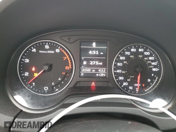 2015 Audi A3 1.8T Premium with VIN WAUACGFF9F1102977, listed as a Copart auction lot 45810685 with 102,500 mi miles and Salvage Title. Bid and sale history available at carsss.com. Image 9.