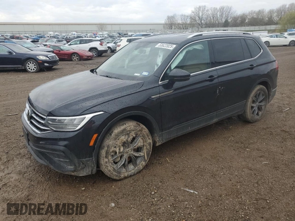 2022 Volkswagen Tiguan SE with VIN 3VV3B7AX2NM030909, listed as a Copart auction lot 53622025 with 128,210 mi miles and Clean title. Bid and sale history available at DreamBid. Image 1.