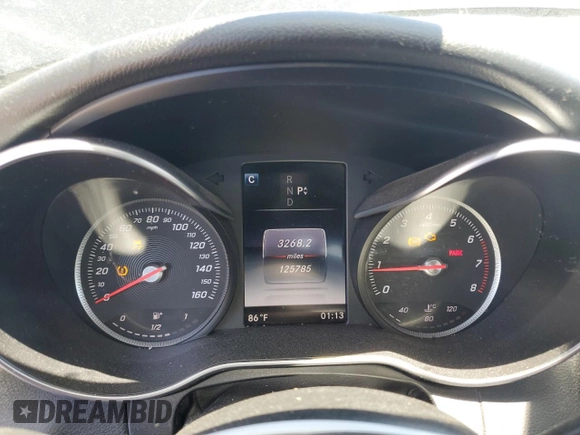 2016 Mercedes-Benz C 300 Luxury with VIN 55SWF4KB8GU137227, listed as a Copart auction lot 57809045 with 125,785 mi miles and Salvage title. Bid and sale history available at DreamBid. Image 9.