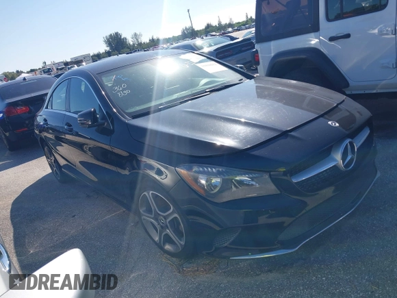 2018 Mercedes-Benz CLA with VIN WDDSJ4EBXJN650357, listed as a IAAI auction lot 35930612 with 75,371 mi miles. Bid and sale history available at carsss.com. Image 1.