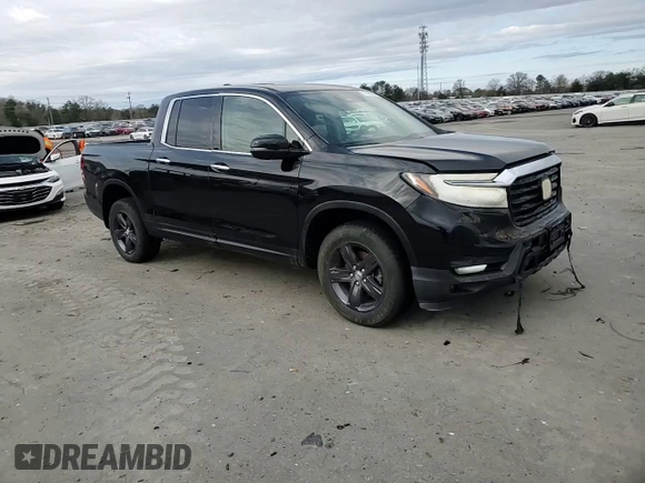 2021 Honda Ridgeline RTL-E with VIN 5FPYK3F74MB027672, listed as a Copart auction lot 49490035 with 80,647 mi miles and Salvage title. Bid and sale history available at DreamBid. Image 10.