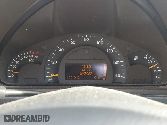 2001 Mercedes-Benz C 320 with VIN WDBRF64J81F045177, listed as a Copart auction lot 71381124 with 93,983 mi miles and Salvage Title. Bid and sale history available at DreamBid. Image 9.