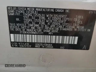 2011 Toyota RAV4 Ltd with VIN 2T3DK4DV9BW047311, listed as a Copart auction lot 54059225 with 189,026 mi miles and Salvage Title. Bid and sale history available at carsss.com. Image 13.