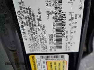 2020 Ford Fusion Titanium with VIN 3FA6P0D94LR153375, listed as a Copart auction lot 59609415 with 104,292 mi miles and Clean title. Bid and sale history available at DreamBid. Image 12.