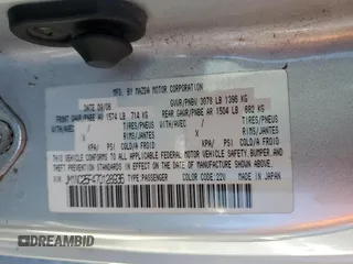 2007 Mazda MX-5 Miata Sport with VIN JM1NC25F470128936, listed as a Copart auction lot 45424585 with 123,910 mi miles and Salvage title. Bid and sale history available at DreamBid. Image 12.