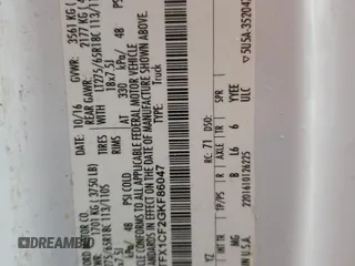 2016 Ford F-150 XL с VIN 1FTFX1CF2GKF86047, выставлен на аукционе Copart как лот 47616185 с пробегом 133 771 миль миль и На запчасти • Non repairable. История ставок и продаж доступна на DreamBid. Изображение 13.