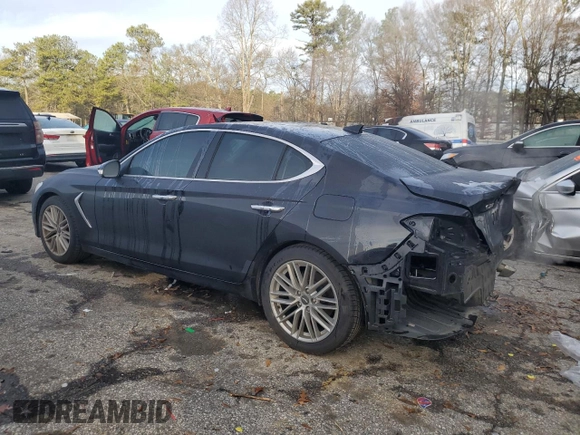 2021 Genesis G70 2.0T with VIN KMTG64LA0MU075600, listed as a Copart auction lot 86821304 with 60,067 mi miles and Salvage Title. Bid and sale history available at carsss.com. Image 2.