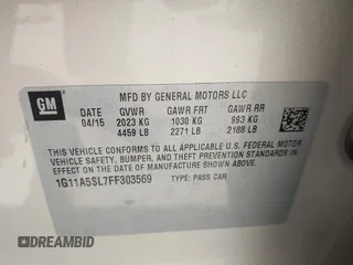 2015 Chevrolet Malibu LS with VIN 1G11A5SL7FF303569, listed as a IAAI auction lot 42088047 with 139,751 mi miles and . Bid and sale history available at DreamBid. Image 9.