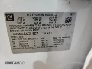 2018 GMC Acadia SLT with VIN 1GKKNULS2JZ115327, listed as a Copart auction lot 42874755 with 39,395 mi miles and Salvage Title. Bid and sale history available at DreamBid. Image 14.