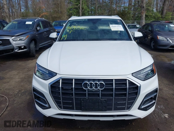 2021 Audi Q5 Premium Plus with VIN WA1BAAFY5M2010794, listed as a IAAI auction lot 41697512 with 51,732 mi miles and . Bid and sale history available at DreamBid. Image 12.