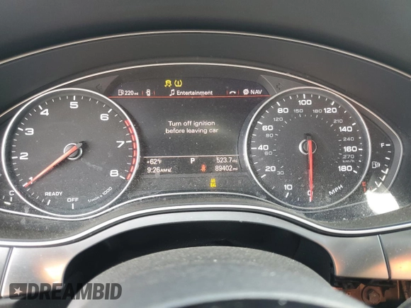 2016 Audi A6 Premium Plus with VIN WAUFGAFC7GN004764, listed as a Copart auction lot 51009115 with 89,402 mi miles and Salvage Title. Bid and sale history available at DreamBid. Image 9.