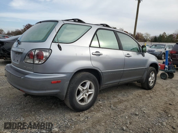 2001 Lexus RX 300 with VIN JTJHF10U510206858, listed as a Copart auction lot 80909304 with 219,722 mi miles and Salvage Title. Bid and sale history available at carsss.com. Image 3.