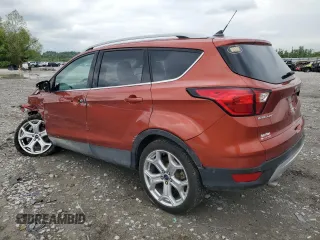 2019 Ford Escape Titanium with VIN 1FMCU9J96KUC45752, listed as a Copart auction lot 55819195 with 51,748 mi miles and Salvage title. Bid and sale history available at DreamBid. Image 2.