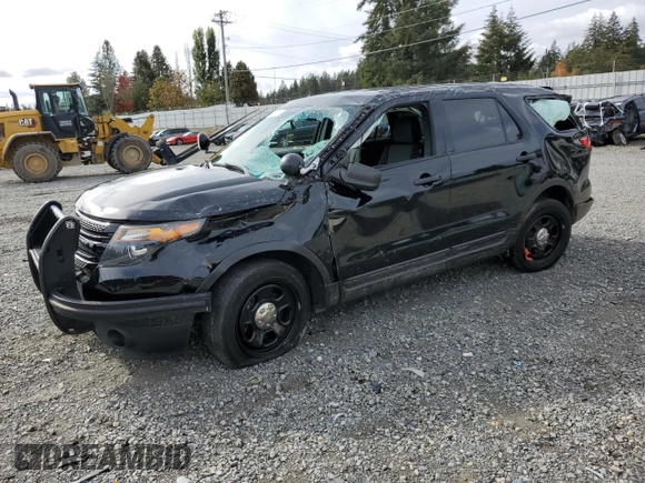 2014 Ford Utility Police Interceptor with VIN 1FM5K8AR9EGB91181, listed as a Copart auction lot 75281004 with 129,457 mi miles and Salvage Title. Bid and sale history available at carsss.com. Image 1.