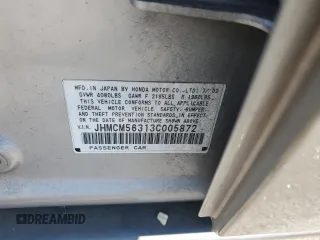 2003 Honda Accord LX with VIN JHMCM56313C005872, listed as a Copart auction lot 65050445 with 168,990 mi miles and Salvage title. Bid and sale history available at DreamBid. Image 12.