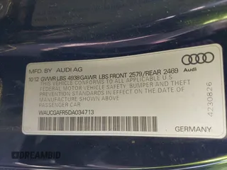2013 Audi S5 Premium Plus z VIN WAUCGAFR5DA034713, wystawiony jako IAAI lot #41888979 z przebiegiem 81 180 mil mil oraz . Historia ofert i sprzedaży dostępna na DreamBid. Obrazek 9.