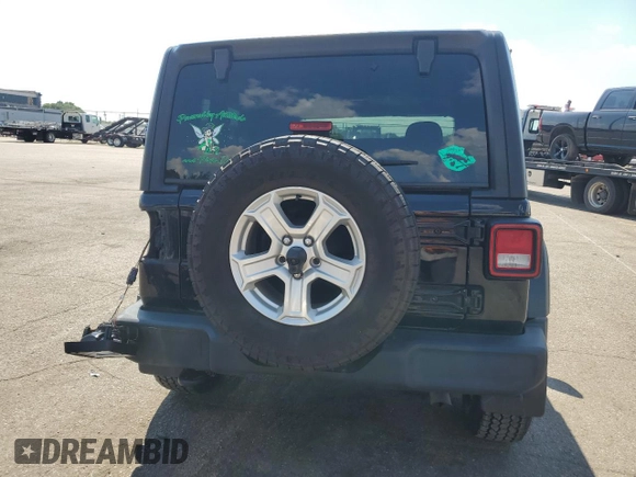 2020 Jeep Wrangler Sport with VIN 1C4GJXAG9LW203468, listed as a Copart auction lot 63586585 with 58,180 mi miles and Salvage title. Bid and sale history available at DreamBid. Image 6.