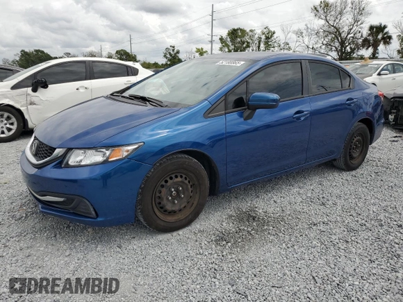 2014 Honda Civic Sedan LX with VIN 19XFB2F57EE014186, listed as a Copart auction lot 52188865 with 190,141 mi miles and Salvage Title. Bid and sale history available at carsss.com. Image 1.