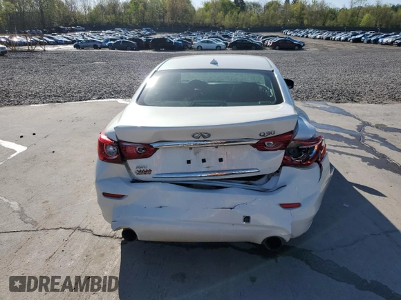 2015 Infiniti Q50 Premium with VIN JN1BV7AR7FM396450, listed as a Copart auction lot 54966605 with 179,342 mi miles and Salvage Title. Bid and sale history available at carsss.com. Image 6.
