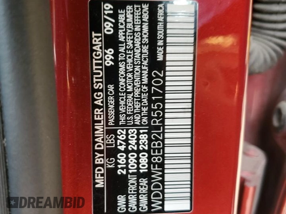 2020 Mercedes-Benz C 300 z VIN WDDWF8EB2LR551702, wystawiony jako Copart lot #63818215 z przebiegiem 53 975 mil mil oraz Szkoda całkowita • Salvage title. Historia ofert i sprzedaży dostępna na DreamBid. Obrazek 12.