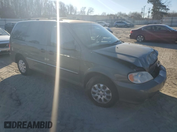 2005 Kia Sedona LX with VIN KNDUP132656738101, listed as a Copart auction lot 87332664 with 152,315 mi miles and Salvage Title. Bid and sale history available at carsss.com. Image 4.