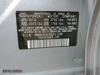 2013 Hyundai Elantra Limited with VIN KMHDH4AE4DU511796, listed as a Copart auction lot 53937555 with 125,106 mi miles and Salvage Title. Bid and sale history available at carsss.com. Image 12.