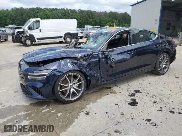 2023 Genesis G70 2.0T with VIN KMTG34TA4PU132474, listed as a Copart auction lot 54640224 with 12,228 mi miles and Non Repairable. Bid and sale history available at DreamBid. Image 1.